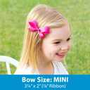 Wee Ones Girls' Classic Grosgrain Hair Bow with Scalloped Edges, No-Slip Hair Clip, Handmade, Antique White, Mini