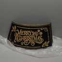 Metal Christmas Tree Collar, Black Gold Tree Ring Holiday Decor 29 Inch Diameter for Large Xmas Tree 7-9 Ft, Golden Holly Berry Snowflake Artificial Tree Skirt Home Indoor Outdoor Decoration