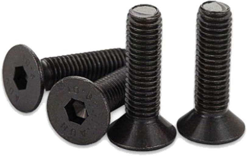 10 Pieces M12-1.75x40mm Flat Head Hexagon Screws, 10.9 Grade Black Carbon Oxide Steel, High Strength, Not Easy to Slide, Easy to Operate, Used in Precision Instruments, Machinery (Size: M12 X40)