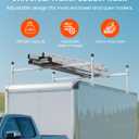 JY PERFORMANCE Ladder Rack for Trailer, Universal Trailer Roof Top Ladder Rack with Stoper, 5.77-8.65 ft Adjustable for Enclosed and Open Trailer, 400 LBS Capacity, Sliver