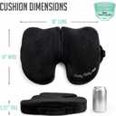 Cushy Tushy Premium Slim Foldable Travel Seat Cushion - for Relief of Lower Back, Sciatic, Butt and Tailbone Pain - for Home & Office Use, Perfect for Travel or Driving - Slim Coccyx Cushion - Black