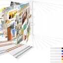 Vienrose Polaroid Scrapbook Photo Album, 3 Ring DIY Memory Book with Premium Crystal Clear Acrylic Cover PVC Pages 15 Sheets, Scrapbook Supplies for Wedding, Anniversary, Birthday, Travel