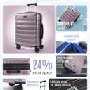 LIGHT FLIGHT Carry On Luggage 22x14x9 Airline Approved, Expandable Carry On Suitcases with Wheels, Lightweight Luggage, Durable Hard Shell 20 Inch Rolling Suit Case for Men Women Travel,Rose Purple