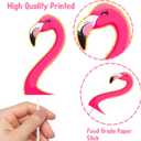 24Pcs Flamingo Theme Cupcake Toppers Pink Flamingo Picks, for Tropical Luau 2nd Birthday Two Wild Baby Shower Party Supplies