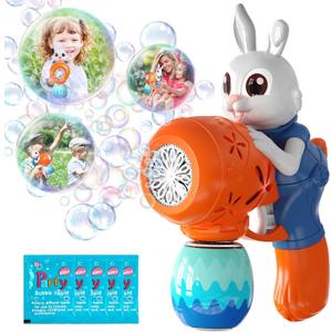 Easter Toys-Bunny Bubble Machine for Kids,Easter Eggs,Automatic Bubble Maker Blower Machine for Toddlers,Bubble Blaster, Birthday Gifts for Age 3+ Years Old Boys Girls(Blue)