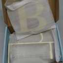 Monogrammed Christmas Stocking Holder with Initials, 2 in 1 Fireplace Stocking and Garland Hanger for Mantle, 2 Hooks Letter Gold Stocking Holder for Xmas Fireplace (Letter-B)