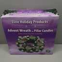 Christmas Advent Wreath 12-inch Advent Candle Holder Ring Artificial Christmas Wreath with Ribbon Pinecone for Advent Centerpiece Holiday Christmas Home Decoration NO Candles (Silver Basin Cup)