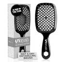 FHI Heat UNbrush Detangling Brush for Pain-Free Brushing on All Wet or Dry Hair Types  Durable DuoFlex Anti-Static Bristles, Lightweight Handle, Vented Hair Brush, Grey (1 Count (Pack of 1))
