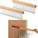 2 Pack Pull Out Closet Hanger with 8 Hooks,Valet Rod for Closet Pull Out,Sliding Side Mount Clothes Rack for Ties,Belts, Scarves,Space Saving Organizer,Pants Hooks for Jeans (Right-Pull)