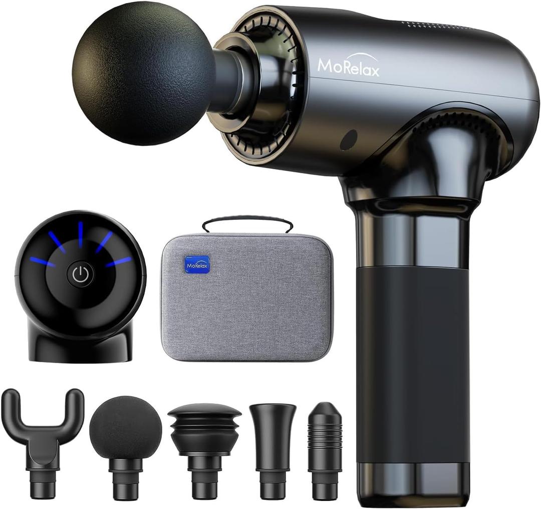 Massage Gun Deep Tissue,Portable Percussion Muscle Massager for Whole Body Back Pain Relief,Electric Handheld Sport Massager with 5 Massage Heads