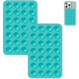 4Pack Suction Cup Phone Case Mount Double-Sided,Silicon Sticky Phone Stand for iPhone and Android, Hands-Free Strong Grip Holder for Selfies and Videos - Light Green