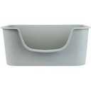 LoopTime Small Cat Litter Box with High Sides,Cat Boxes for Indoor Cats,Cat Litter Pan for Kitty,Litter Box with Low Entry,Easy to Clean,Anti-Splashing (Grey)