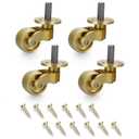 OwnMy 4PCS Universal Brass Caster Stems Wheels 22mm Heavy Duty Stem Casters Swivel Wheels 360 Degree Rotation, Metal Movable Furniture Casters Replacements for Trunk Box Trolley Cabinet Coffee Table