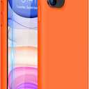 Miracase Designed for iPhone 11 Phone Case, with Screen Protector, Liquid Silicone Gel Rubber Full Body Drop Protection Shockproof Cover Phone Case for iPhone 11 6.1 inch, Orange