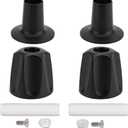 Penitue 2pcs Shower Knobs Replacement Kit, Matte Black Shower Knobs Include Base Connectors Screws Bathtub Faucet Handle Remodel Trim Kit Compatible with Pfister Verve (black, white, silver)