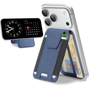 TopMade for MagSafe Wallet with Stand, Strongest Magnetic Wallet for iPhone 17/16/15/14/13/12 Series, Leather Magnetic card holder with Adjustable Stand, 9 Cards Holder, RFID Blocking, Dark Blue