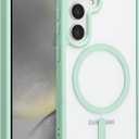 RALEAVO for Samsung Galaxy S24 Plus/S25 Plus Case Strong Magnetic Clear Cover [Compatible with Magsafe] Slim Shockproof Protective Case for S24 Plus/S25 Plus with Transparent Hard Back, Green