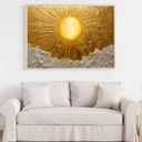 Framed Boho Sun Canvas Wall Art Bohemia Minimalism Golden Abstract Sunrise Sunset Modern Luxury Painting Picture Wall Decor Poster Print Artwork for Living Room Bedroom Office Home Decoration