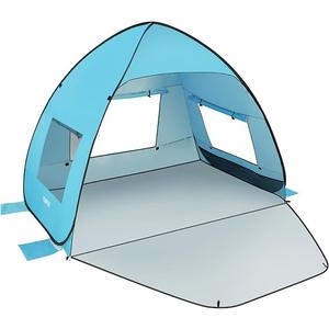 UPF 50+ Pop Up Beach Tent, Easy Set Up Beach Umbrella, UV Protection Portable Sun Shelter, Lightweight with Carry Bag