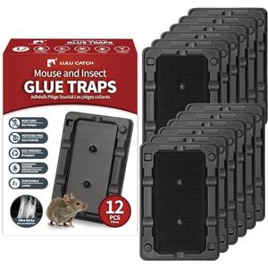 LULUCATCH Mouse & Insect Traps 10 Pack, Heavier Sticky Traps with Non-Toxic Glue for Small Mice & Insects. Sticky Mouse Traps Indoor, Easy to Set, Pet Safe Pest Control