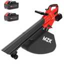 40V Cordless Leaf Blower Vacuum Mulcher, 3-in-1 Battery Powered Leaf Vacuum with 40L Bag, 600 CFM 160 MPH, 2×4.0Ah Batteries for Lawn, Yard CleanupL9613