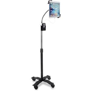 Gooseneck Floor Stand CTAs Compact, Adjustable Gooseneck with Swivel Casters for iPad 7th/ 8th/ 9th Gen 10.2, iPad Air 4, 12.9, Surface Pro, Zebra & Other 7-13 Tablets (PAD-CGS)