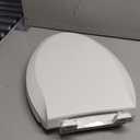 Toilet Seats Elongated,19" Extra Long Toilet Seat,Built-In Potty Training Seat for Toddlers,Safe & Durable PP Material,Quiet-Close Hinges, Easy Installation & Release with Hardware (White)