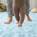 YJ.GWL Fluffy Runner Rugs for Bedroom Living Room Soft Shag Area Rug 2x6 Feet, Light Blue Rug Fuffy Carpet Non Slip for Nursery Dorm, Fuzzy Bedside Rug for Kids Room Home Decor