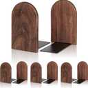 Book Ends,4 Pack Medium Bookends Wood Book Ends Universal Economy Bookend (4, Medium)