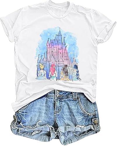 AMWIPE Magical Shirt for Women Princess Shirt Dress Graphic Tee Funny Family Vacation Tshirt Holiday Tops Size 2-XL