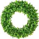 Lvydec Artificial Green Leaves Wreath - 20" Large Boxwood Wreath for Front Door Wall Window Farmhouse Decoration