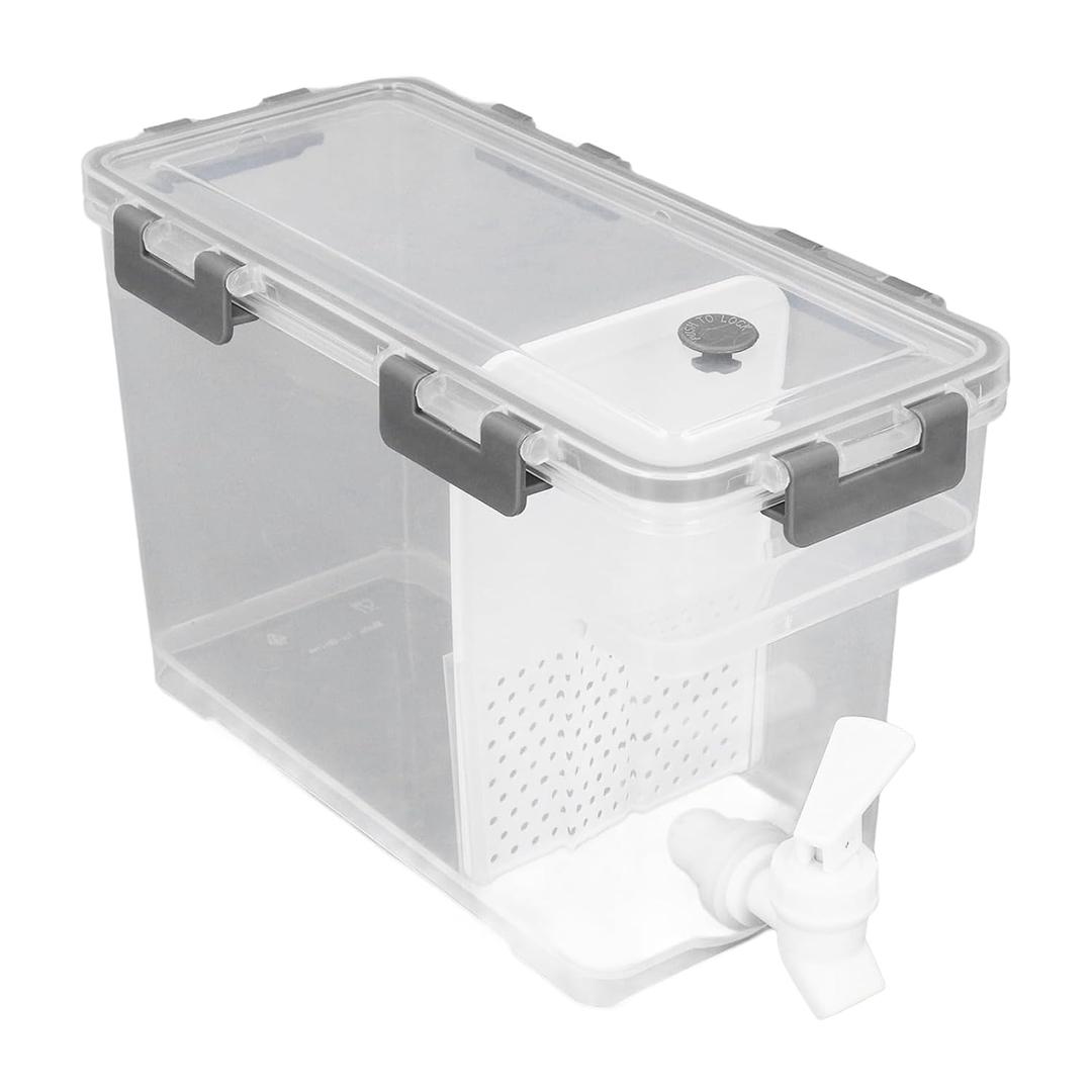 Plastic Drink Dispenser With Spigots, Drink Dispenser For Fridge, Beverage Dispenser With Spigot, 3.5L Iced Lemonade Container For Famaily Party Daily Use (Gray)