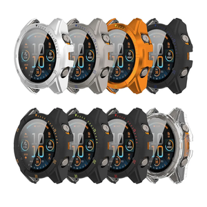 8 Pack Case for Garmin Fenix 8 AMOLED Screen Protector, Hard PC Bumper Overall Protective Tempered Glass Cover Accessories for Women Men (Garmin Fenix 8 51mm AMOLED