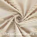 Boho Farmhouse Shower Curtain Woven Fabric Cute Beige Shower Curtain, 72 x 72 Tufted Chevron Textured Striped Modern Farmhouse Minimalist for Bathroom