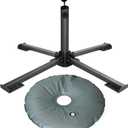 AMMSUN Foldable Portable Beach Umbrella Stand-Portable Patio Umbrella Base Holder,Iron Patio Umbrella Stand for Courtyard,Garden,Beach,Grass (Black)