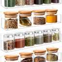 Acrylic Spice Rack Wall Mount-12 Inch, Clear Spice Shelf Storage Holder, 4 Pack Hanging Seasoning Rack Organizer for Cabinet Door, Cupboard or Wall Kitchen (Adhesive or Screw)