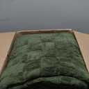 Litanika Fluffy Queen Size Comforter Set Olive Green, 3 Pieces Warm Sherpa Fleece Winter Bedding Set, Jacquard Checkered Plush Fuzzy Blanket Bed Set(1 Comforter, 2 Pillowcases) (Queen(90*90in))