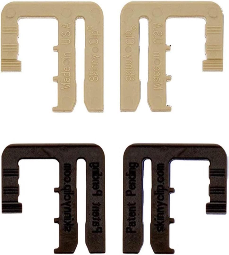 Waistband Tightener - Replace Belts For Women & Men - Hold Up Your Pants - Waist Cinch Clip - 4 Pack (2 Black 2 Khaki)