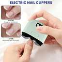 3 in 1 Electric Nail Clipper for Seniors with LED Light & 3 Speeds,Electric Nail File,Safe Electric Automatic Nail Trimmer with Storage for Adults,Children,Home and Travel Essential(White)