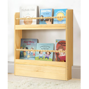 SUMGAR Kids Bookshelf for Kids Rooms Nursery Book Shelves Toddler Baby Montessori Small Bookcase for Bedroom Reading Nook Children's Wooden Book Storage Organizer Rack for Girls Boys Daycare 2 Tier
