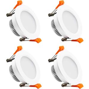 YGS-Tech 2 Inch LED Recessed Lighting, Dimmable Downlight 3W(35W Halogen Equivalent), CRI80, 3000K Warm White LED Ceiling Light with LED Driver(4 Pack)