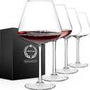 Chouggo Super Large 28Oz Wine Glasses Set of 4, Hand Blown Crystal Red Wine or White Wine Burgundy Glass, Hand Crafted by Artisans - Gifts for Women, Men, Wedding, Anniversary, Christmas, Birthday