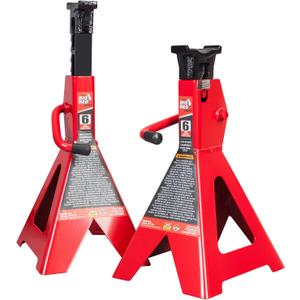 BIG RED T46202 Torin Steel Jack Stands: 6 Ton (12,000 lb) Capacity, Red, 1 Pair
