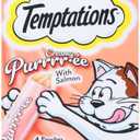 Temptations Creamy Puree Squeezable Lickable Cat Treats, Wet Cat Treats with Salmon, 0.42 oz. Tubes, 4 Count