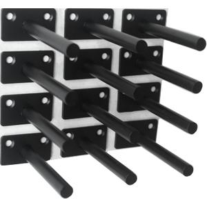12 Pcs 4" Black Solid Steel Floating Shelf Bracket Blind Shelf Supports - Hidden Brackets for Floating Wood Shelves - Concealed Blind Shelf Support  Screws and Wall Plugs Included