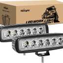 Nilight LED Light Bar 2PCS 18W 6Inch Flood LED Pods Offroad Fog Light Waterproof for Boat SUV ATV 4WD Car Truck Golf Cart 12V 24V