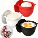 Silicone Liners for KitchenAid Tilt-Head 5QT Stand Mixers, 3 Colors Silicone Bowl Liners with Lids, Kitchen Aid Accessories and Attachments for Baking and Cooking, No Need for Replacement Bowls (3PCS)