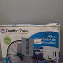 Comfort Zone 18-Inch High-Velocity Industrial Floor Fan, Heavy-Duty 3-Speed Metal Shop Fan with 180 Adjustable Tilt & Carry Handle, Quiet Vibration-Free Cooling for Garage, Workshop, & Home