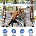 Porch Swing Replacement Cushions: 2-3 Seater Outdoor Waterproof Swing Cushions with Ties - Thick Swing Cushion with Backrest for Garden Patio Furniture Loveseat
