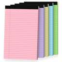 5pcs Small Note Pads, Color Notepads 5x8 College Ruled Notebook, Writing Pads 5 x 8, Legal Pads, Memo Pad Paper Perforate Narrow Ruled Notebooks for Work, School, Office Supplies,30 Sheets/Pack
